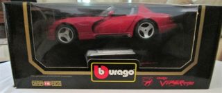 Burago 1992 Dodge Viper Die Cast 1/18 Official Pace Car Diamonds Edition Nib