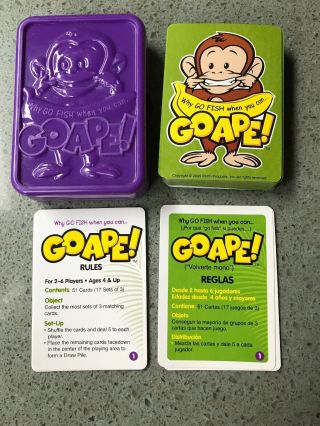 Go Ape Card Game.  Fun Travel Games (ages 4 & Up,  2 - 6 Players)