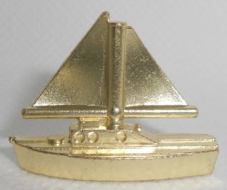 Monopoly Gold Sail Boat Token Metal Mover Piece