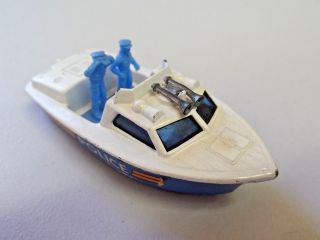 Vintage Matchbox Superfast Police Launch Boat No.  52 Die Cast Toy Boat 1976