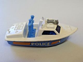 Vintage Matchbox Superfast Police Launch Boat No.  52 Die Cast Toy Boat 1976 2