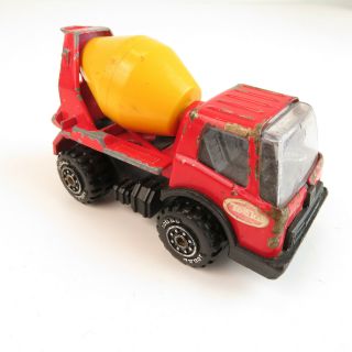 Vintage Tonka 3 " Cement Truck - Red Yellow Made In Japan Metal Toy Car