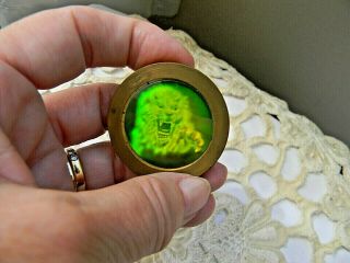1/4 " Thick Brass Lion Hologram Pog Slammer