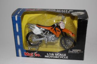 2001 Maisto 1:18 Scale Motorcycle Yellow Ktm Sx 520 Die Cast Metal