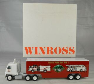 Winross " Lititz Pa Fire Co No 1 " Tractor Trailer Truck 10 " Long