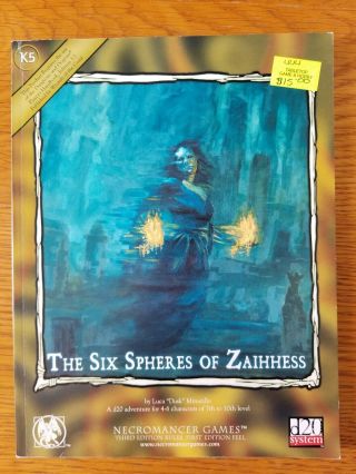K5: Six Spheres Of Zaihhess Sword & Sorcery Necromancer Games D20 D&d 3e