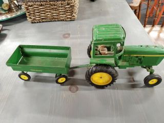 Vintage John Deere Tractor And Wagon Toy Ertl