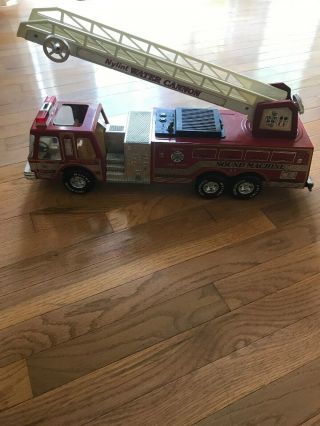 Vintage Nylint Water Cannon Fire Truck Sound Machine 1989 Metal 24 " Long