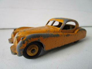 Vintage Dinky No 157 Jaguar Xk120 Car Yellow 1954 - 57 - Orig Playworn Cond