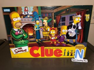 Clue Simpsons 2nd Edition Board Game By Parker Brothers 2002 - Complete