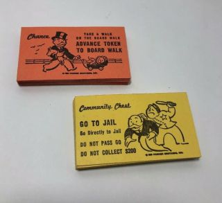 Vintage Monopoly Chance And Community Chest Cards Complete Set Of 32 Cards