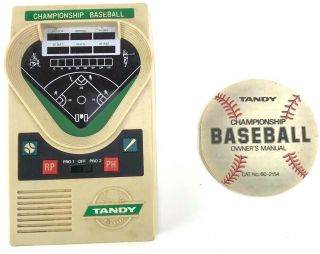 Tandy Championship Baseball Vintage Handheld Electronic Video Game W Instruction
