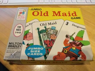 Vintage Milton Bradley 1968 Jumbo Old Maid Card Game