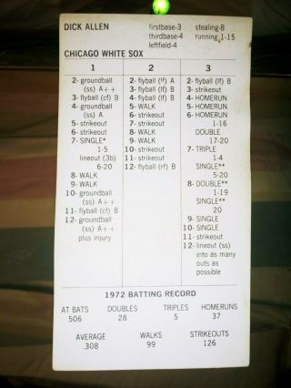 1972 Chicago White Sox Strat - o - Matic baseball sports cards.  memorabilia,  fan shop. 3