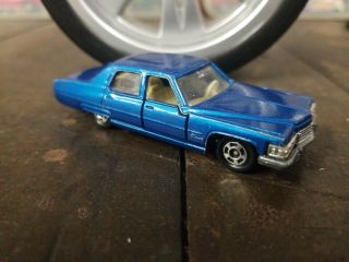 Tomica Cadillac Fleetwood Brougham No.  F2 Blue 1/77 Scale