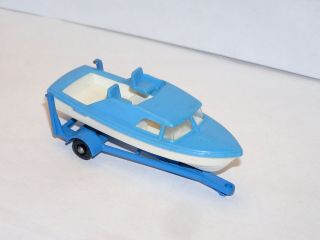 Vintage Matchbox Lesney 9 Boat And Trailer Green Light Special