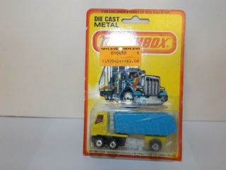 Matchbox S/f No.  50 - B Articulated Dump Truck Htf Bright Yellow W/hole Miblister
