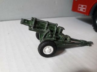 Vintage Usa Toy 3 5/8 " Long Tootsietoy Diecast Metal Howitzer Cannon Green