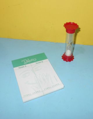 Hasbro Taboo 2000 Edition Party Game Parts Replacement Timer & Score Pad