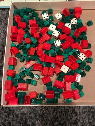 Monopoly Green Houses Red Hotels And Dice Replacement Board Game Parts