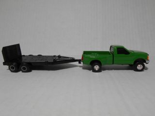 Ertl 1:64 Ford Dually Pickup Truck And Flatbed Trailer
