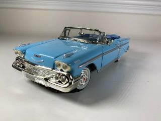 1958 Chevrolet Impala Blue Convertible 1/24 Scale Diecast