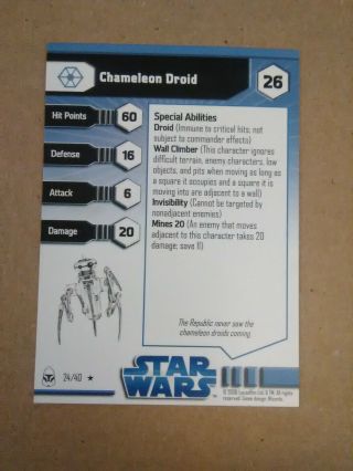 Star Wars Miniatures Rare Clone Wars 24 Chamelon Droid