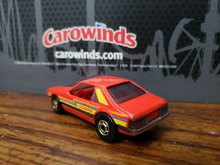 1979 Hotwheels Turbo Mustang blue Cobra red Made In Malaysia 1/64 Scale 2