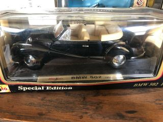 Maisto 1955 Bmw 502 Convertible Black 1:18 Scale Diecast Metal Model Car