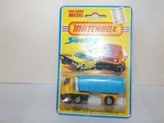 Matchbox S/f No.  50 - B Articulated Dump Truck Orange/yellow Cab Miblister