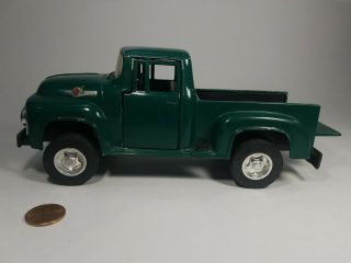 Vintage Tootsietoy Green Ford Truck F - 100 1956 Pickup Diecast Automobile Toy
