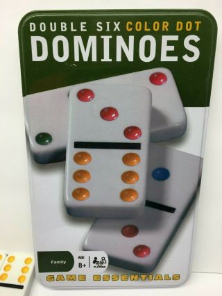 Double Six Dominoes: Color Dot: Family Game: Ages 8,  2 - 4 Players,