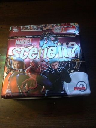 Marvel “scene It?” Game Deluxe Edition Trivia Board Game Collectible Tin Marvel