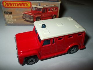 Matchbox Lesney Superfast 69 Armoured Truck In Bright Red Rare No Tampo Nmib
