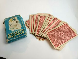 Vtg Old Maid Card Game Deck 3009 W/rules By Whitman Publishing