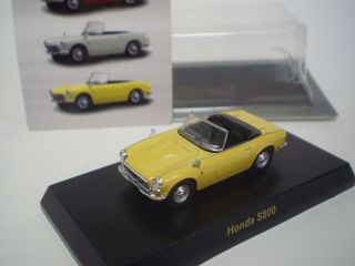 Honda S800 Yellow Kyosho 1:64 Scale Die - Cast