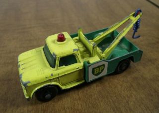 Vintage Lesney Matchbox Dodge Wrecker Truck No 13 Yellow & Green BP England 3