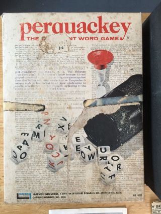 Vintage Perquackey No.  8313 Word Game Lakeside 1970 Box Complete