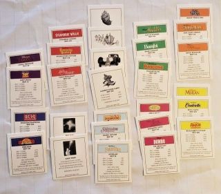 Monopoly Disney Edition Property Deed Cards Complete Set Replacement