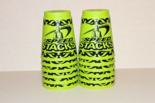 Set Of 12 Official Wssa Sport Stacking Cups Green With Black Bag Speed Stacks