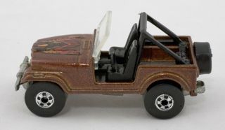 1981 Mattel Hot Wheels Brown Eagle Jeep Cj - 7 With Rare Black Interior