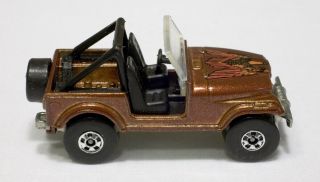 1981 Mattel Hot Wheels Brown Eagle Jeep CJ - 7 with Rare Black Interior 3
