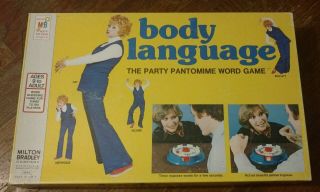 Vintage 1975 Body Language Word Game By Milton Bradley - Complete &