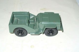 Vintage Tim - Mee Toys Green Plastic Jeep,  Aurora Illinois Made In The U.  S.  A.
