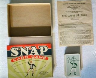 1954 Parker Brothers Snap Card Game, .