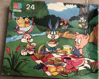 Vintage 1992 Tiny Toons 24 Pc Puzzle Complete Buster Babs Bunny Milton Bradley