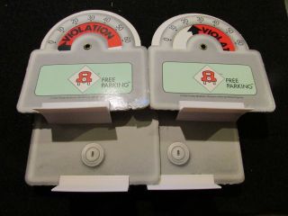 1988 Parking Feed The Meter Board Game Parking Meters & Bases Full Set Of 4