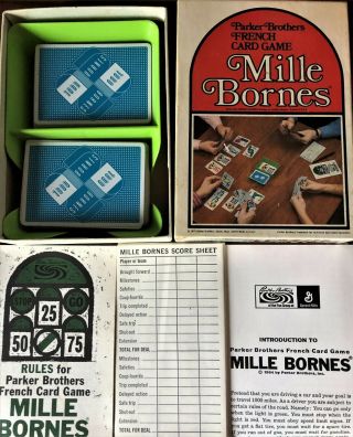 Vintage 1971,  Parker Brothers Mille Bornes Card Game (complete)