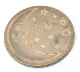 Limited Edition Brass One Ounce Pure Heavy Metal Pog Slammer Smiley Moon Stars