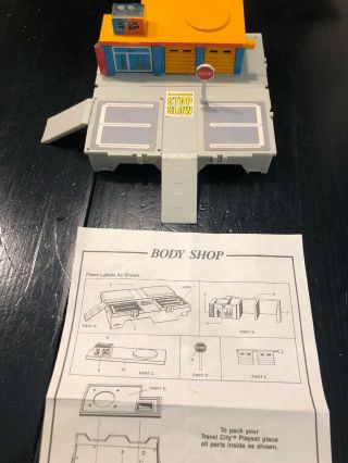 Micro Machines Travel City 1987 Pocket Playset.  Body Shop W Instructions